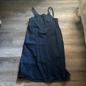 New York & Company Denim Overall Dress